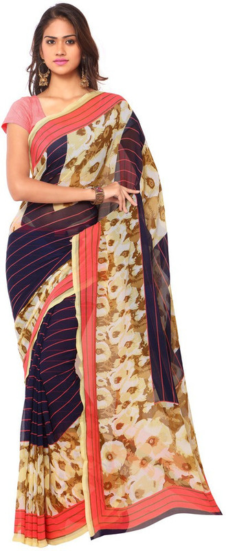 Ligalz Printed Fashion Chiffon Saree(Multicolor)