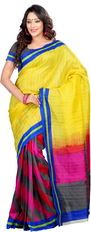 Sunaina Printed Fashion Cotton Lycra Blend Saree(Multicolor)