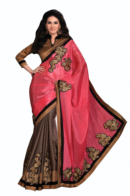 Chirag Sarees Self Design, Solid Fashion Crepe Saree(Pink) RS.3724 (76.00% Off) - Flipkart
