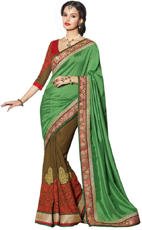 Indian E Fashion Embroidered Bollywood Georgette Saree(Green) RS.9999 (83.00% Off) - Flipkart