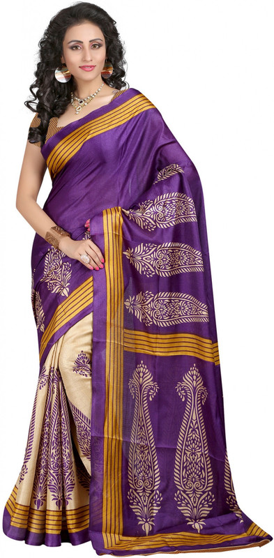 Women Latest Fancy Designer Printed Bhagalpuri Poly Silk Saree(Multicolor)