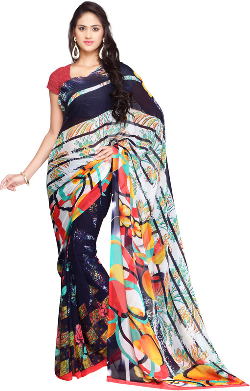Ligalz Printed Fashion Handloom Chiffon Saree(Red)