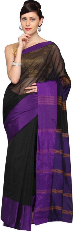 Pavechas Solid Banarasi Cotton, Silk Saree(Black) RS.1999 (77.00% Off) - Flipkart