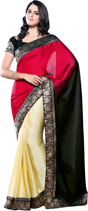 Vishal Printed Fashion Poly Georgette Saree(Maroon)