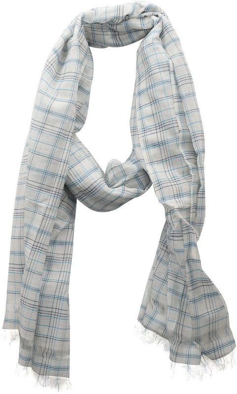 Dushaalaa Checkered Silk/Coton Women Scarf