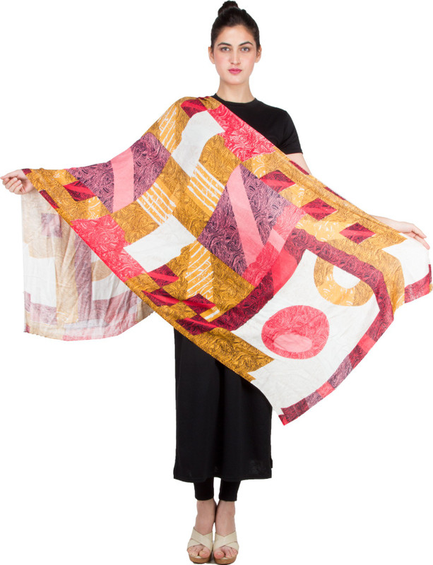 Keepsake Polycotton Graphic Print Women Shawl(Multicolor)