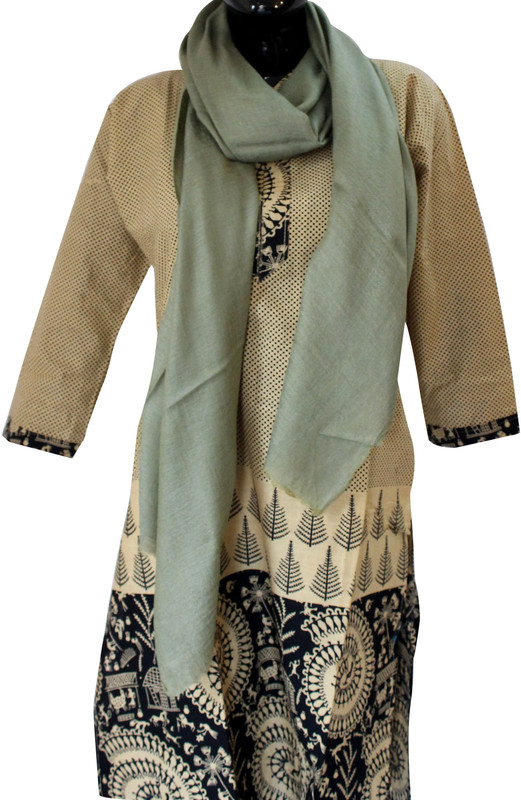 Baba Handicrafts Solid Pashmina-Wool Women Stole
