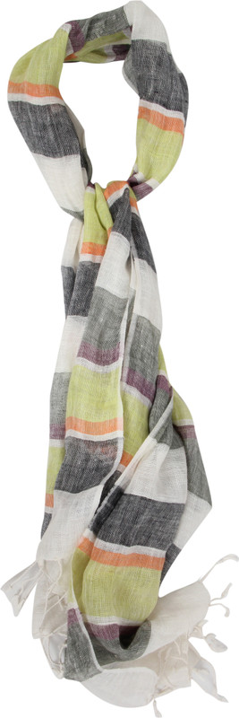 Rope International Striped Cotton Linen Blend Women Stole