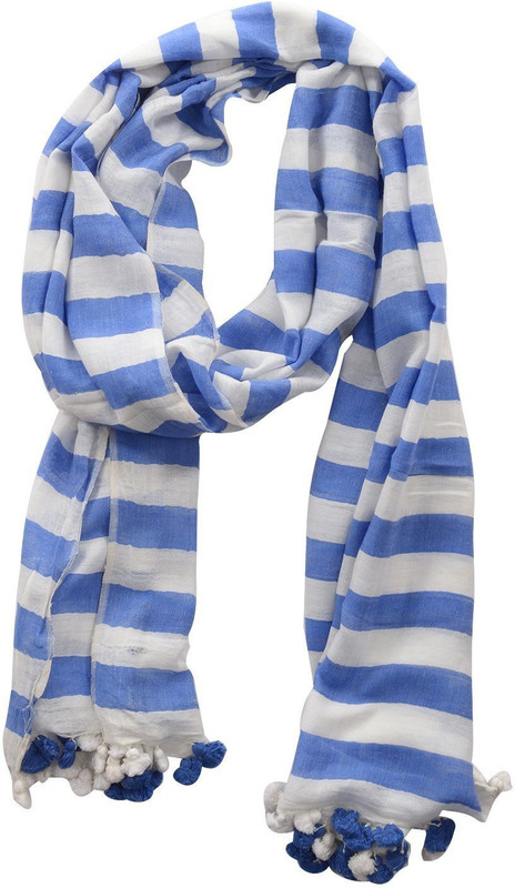 Dushaalaa Striped Cotton Blend Women Scarf