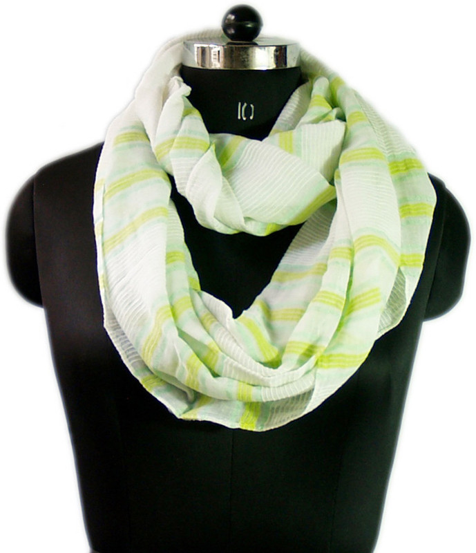 VR Designers Striped Cotton Viscose Blend Women Scarf