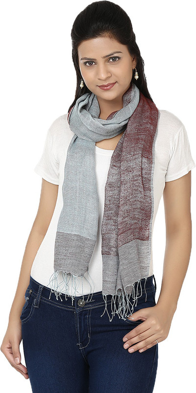 Tomorrow's Antiques Self Design Poly Silk, Cotton Blend Women Scarf