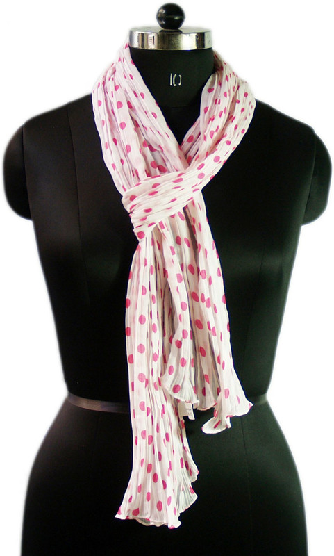 VR Designers Polka Print Cotton Blend Women Scarf