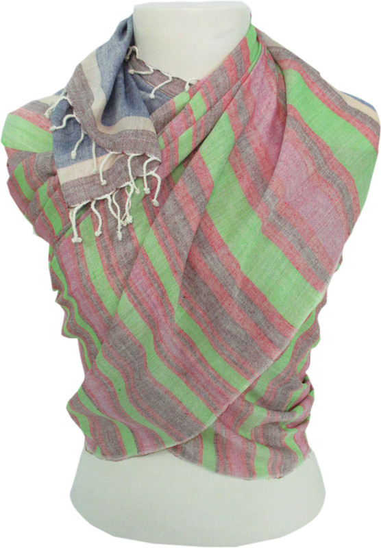 Dushaalaa Striped coton/viscose Women Scarf