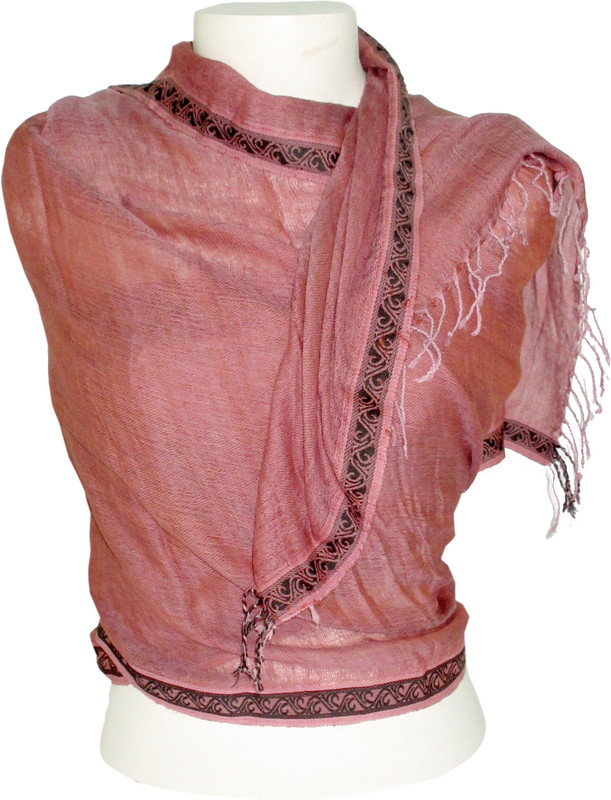 Dushaalaa Self Design Cotton Blend, Pure Wool Women Scarf