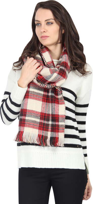 FabSeasons Checkered Wool Blend Women Scarf