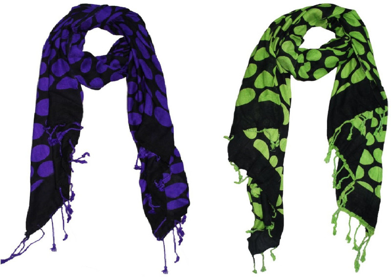 AS42 Geometric Print Cotton Viscose Blend Women Stole