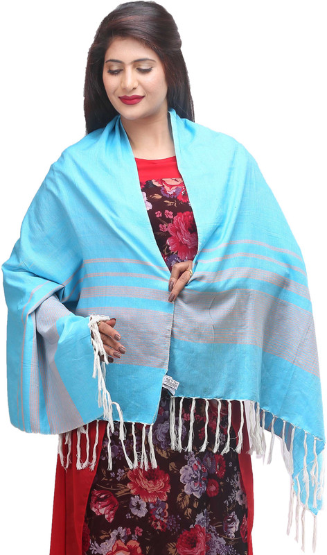 Neyth Striped Cotton Blend Women Scarf