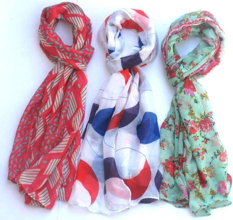 Letz Dezine Printed Poly Viscose Cotton Women Scarf