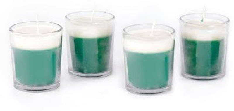 Resonance Christmas In Green Apple Aroma Scented Natural Wax Candle - Set Of 4(480 g)
