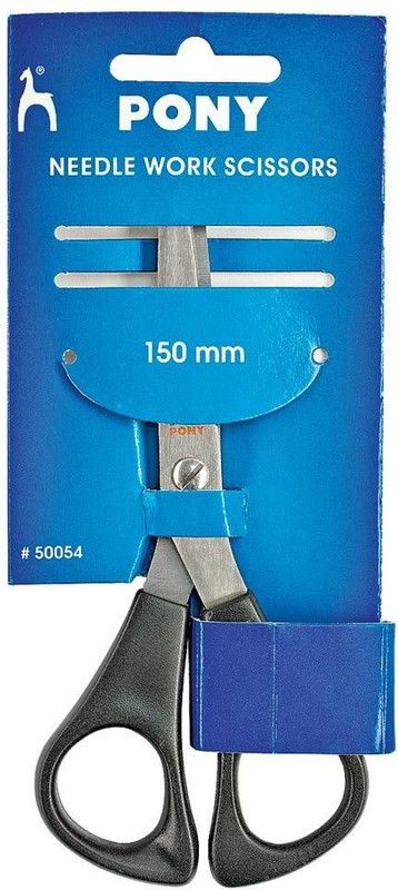 Pony Needle Work Scissor size-150 mm, combo of 2 Scissors(Set of 1, Black & steel)