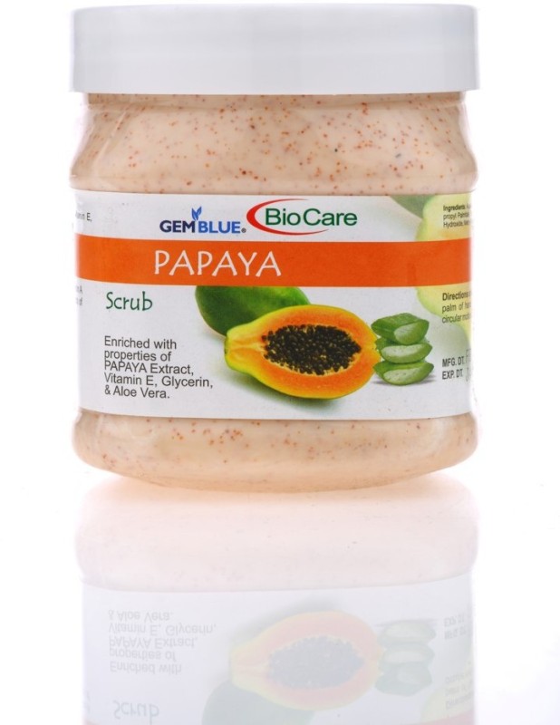 Gemblue Biocare Papaya Scrub enriched with  E, Glycerin & Aloe vera Scrub(500 ml)