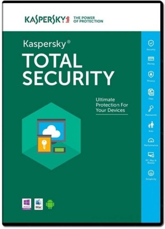 Kaspersky 1Pc 1Year Total Security 2017 New Slim Pack Free Plastic Cd Cover