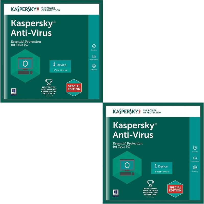 Kaspersky Antivirus Software 2017 New Slim Pack 2Pc 1Year(2Cd,2 serial Numbers EveryKeys 365 Days Valid Free 2 Cd Covers For Safe the Cds From Scratch)