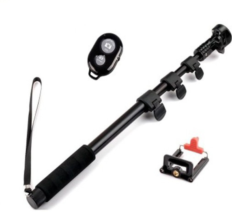 Techshoppe Bluetooth Selfie Stick(Black, Remote Included) RS.699 (65.00% Off) - Flipkart