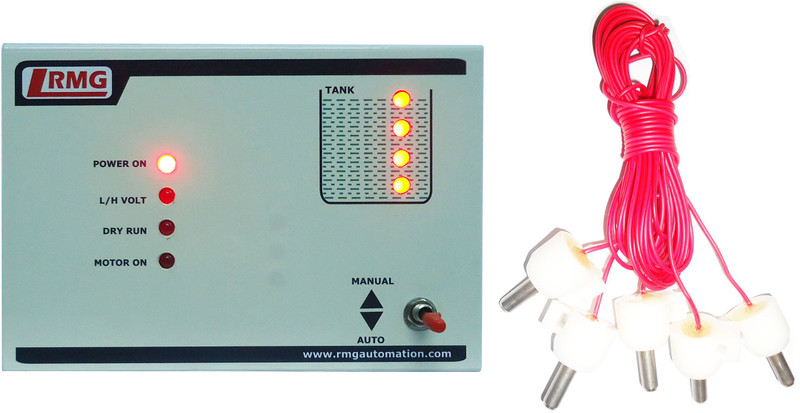 RMG Fully Automatic Water Level Controller with Indicator for Motor Pump Operated by Switch/MCB upto 1.5 HP - Tank only Wired Sensor Security System RMG Fully Automatic Water Level Controller with Indicator for Motor Pump Operated by Switch/MCB upto 1.5 HP - Tank only Wired Sensor Security System