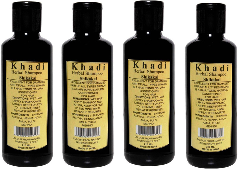 Parvati Khadi Gramudyog Shikakai Shampoo Pack of 4(840 ml)
