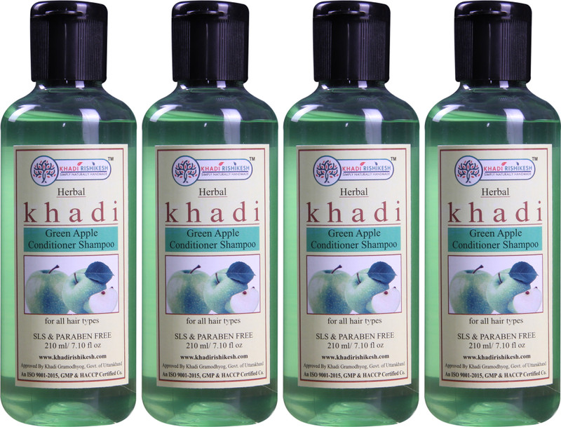 Khadi Rishikesh Herbal Green Apple Pack of 4 Contitioner Shampoo Each -(210 ml)