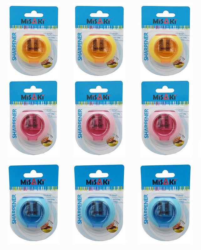 misaki Fancy Dual Sharpener Double Pencil Sharpeners(Set of 9, Multicolour)