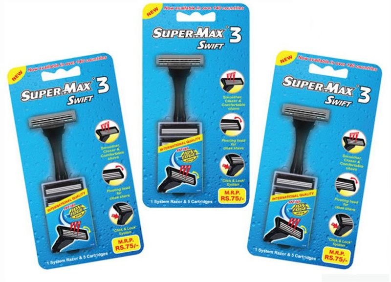 Super Max Swift 3 Razor With 5 Cartridge(Pack of 3) Super Max Swift 3 Razor With 5 Cartridge(Pack of 3)