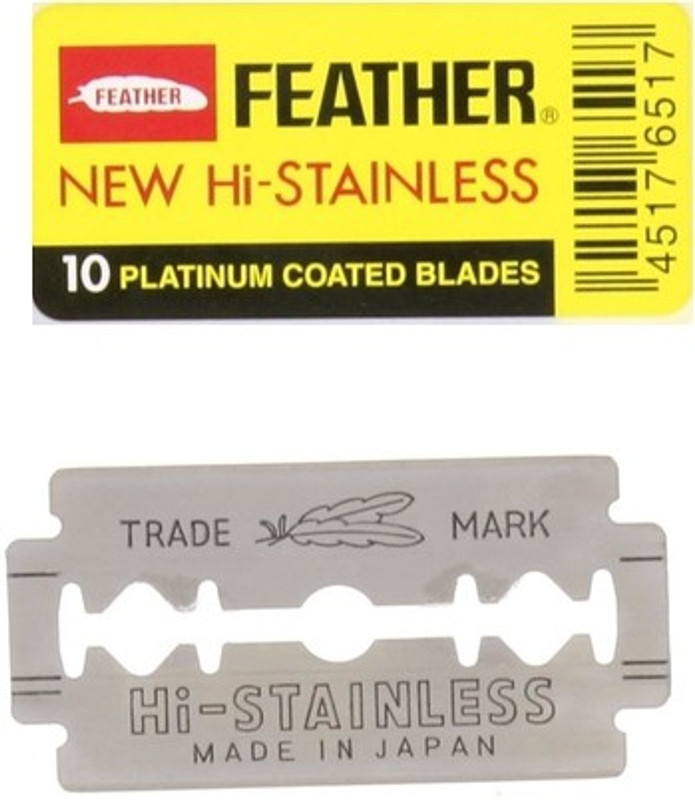 Feather Razor Blades New Hi-Stainless Double Edge(Pack of 10) Feather Razor Blades New Hi-Stainless Double Edge(Pack of 10)