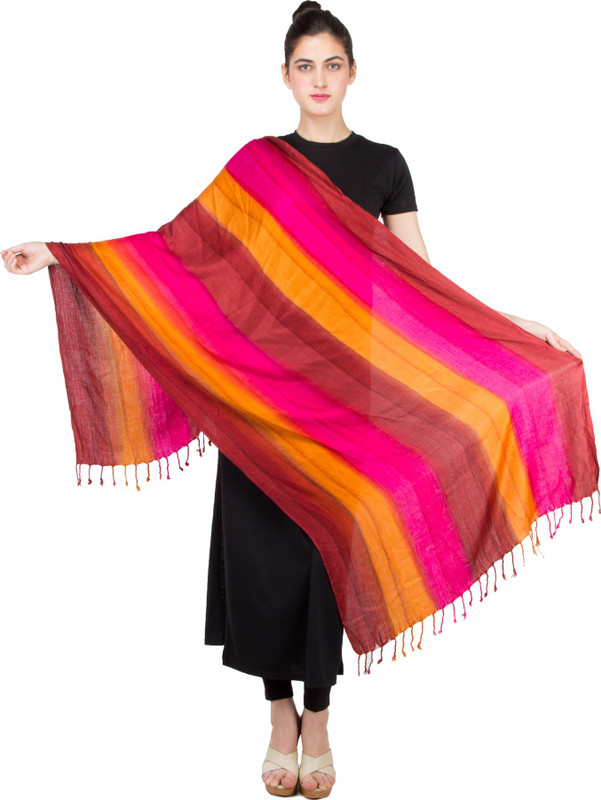 Keepsake Polycotton Striped Women Shawl(Multicolor)