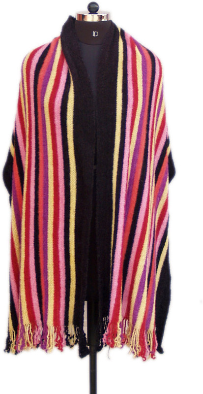 VR Designers Pure Wool Self Design Women Shawl(Multicolor)