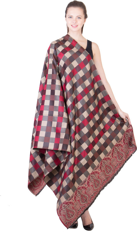 Shaan-e-Kashmir Pure Wool Solid Women Shawl(Maroon)