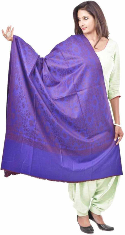 Shaan-e-Kashmir Pure Wool Woven Women Shawl(Purple)