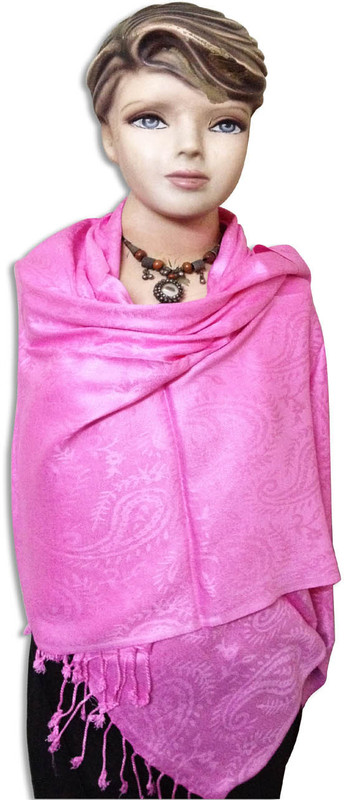 Keepsake Polycotton Self Design Women Shawl(Pink)