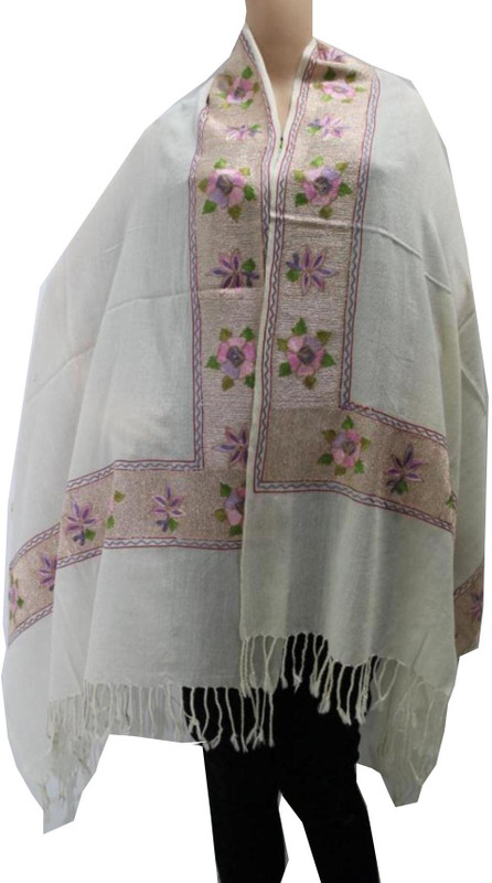Matelco Pashmina, Wool Embroidered Women Shawl(Multicolor)