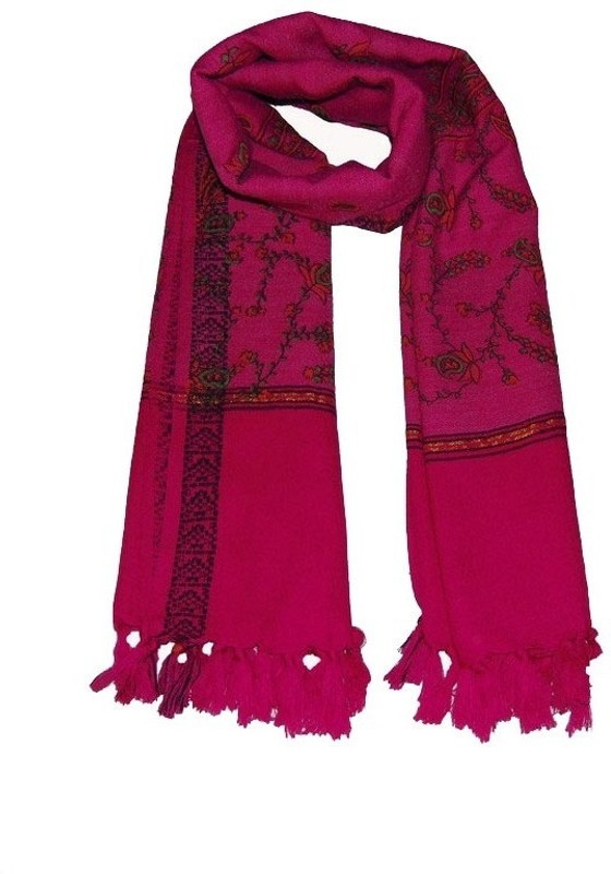 Vrinde Pure Wool Self Design Women Shawl(Pink)