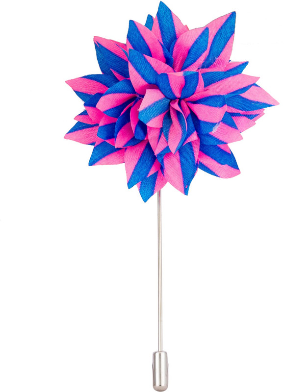 Avaron Projekt Handmade Pink And Blue Flower Stainless Steel Sliding Pin Shirt Stud(Pink, Blue)