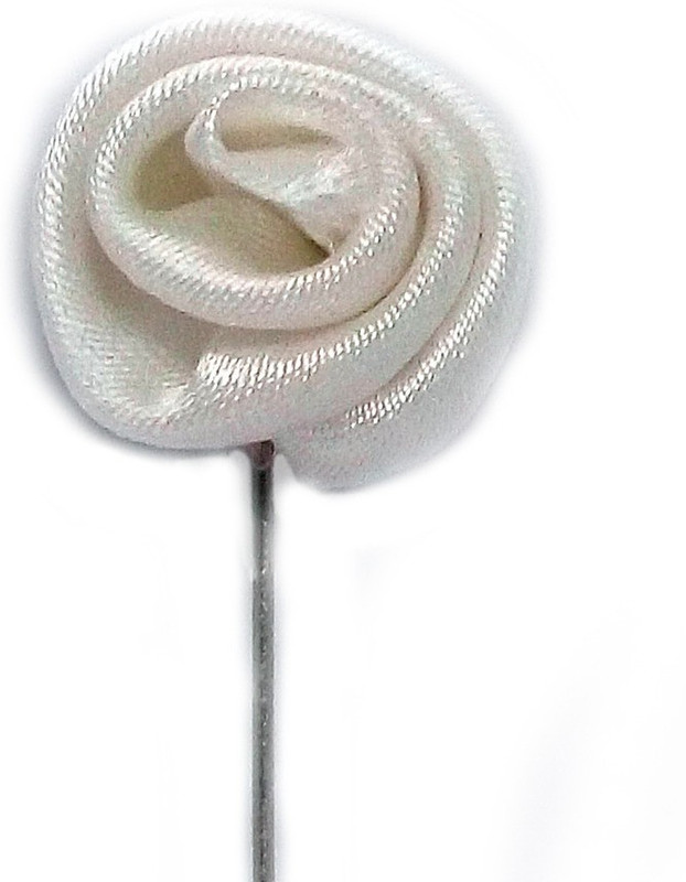 Blacksmith Superior White Flower Brass Sliding Pin Shirt Stud(White)