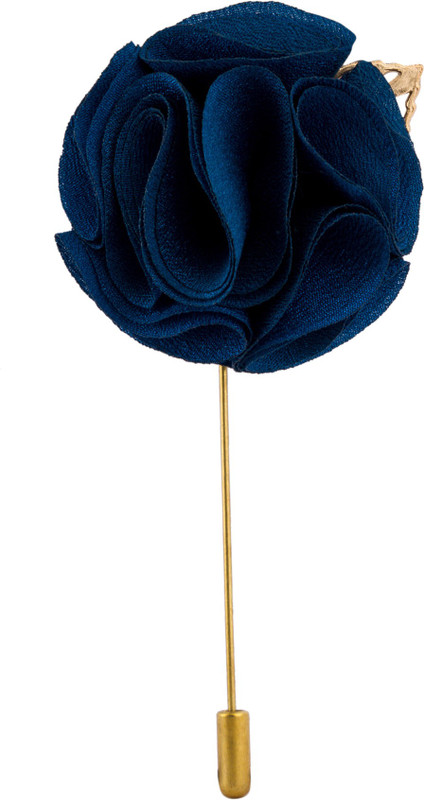 Avaron Projekt Handmade Tuxedo Flower Stainless Steel Sliding Pin Shirt Stud(Blue)