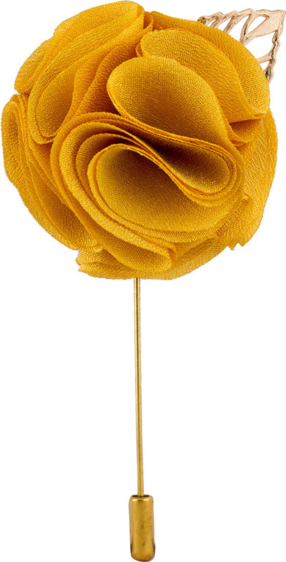 Avaron Projekt Handmade Yellow Flower Stainless Steel Sliding Pin Shirt Stud(Yellow)