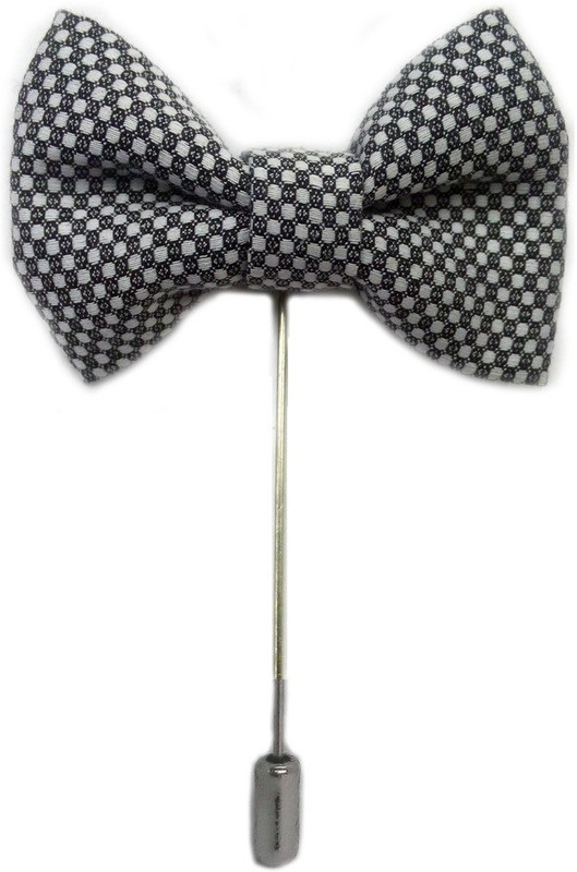 Blacksmith Vegas Black Bow tie Brass Sliding Pin Shirt Stud(Black)