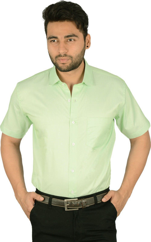 Studio Nexx Men Solid Formal Light Green Shirt