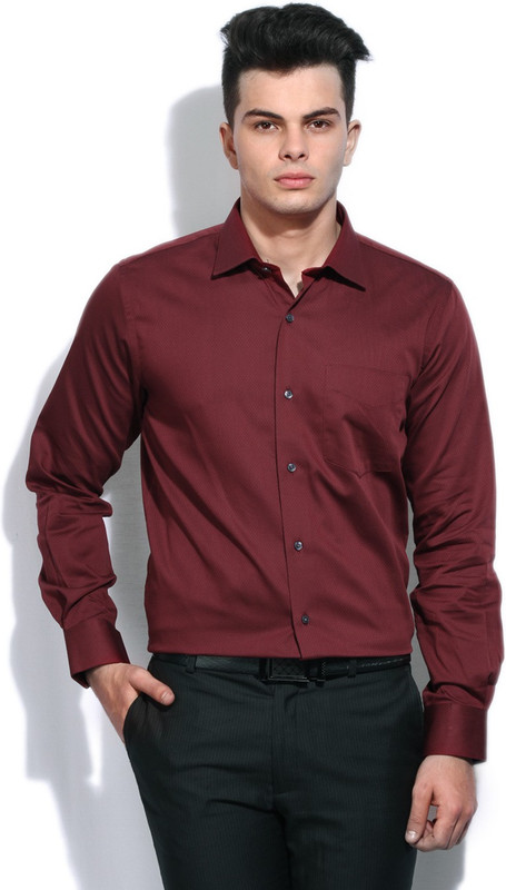 Van Heusen Men Polka Print Casual Maroon Shirt