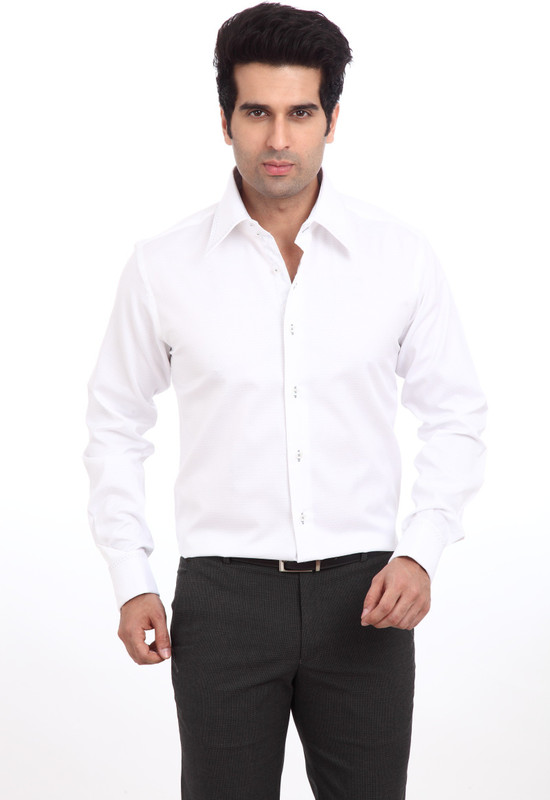 Park Avenue Men Solid Formal White Shirt