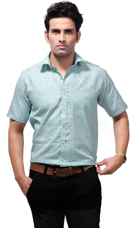 Zeal Men Solid Formal Light Blue Shirt